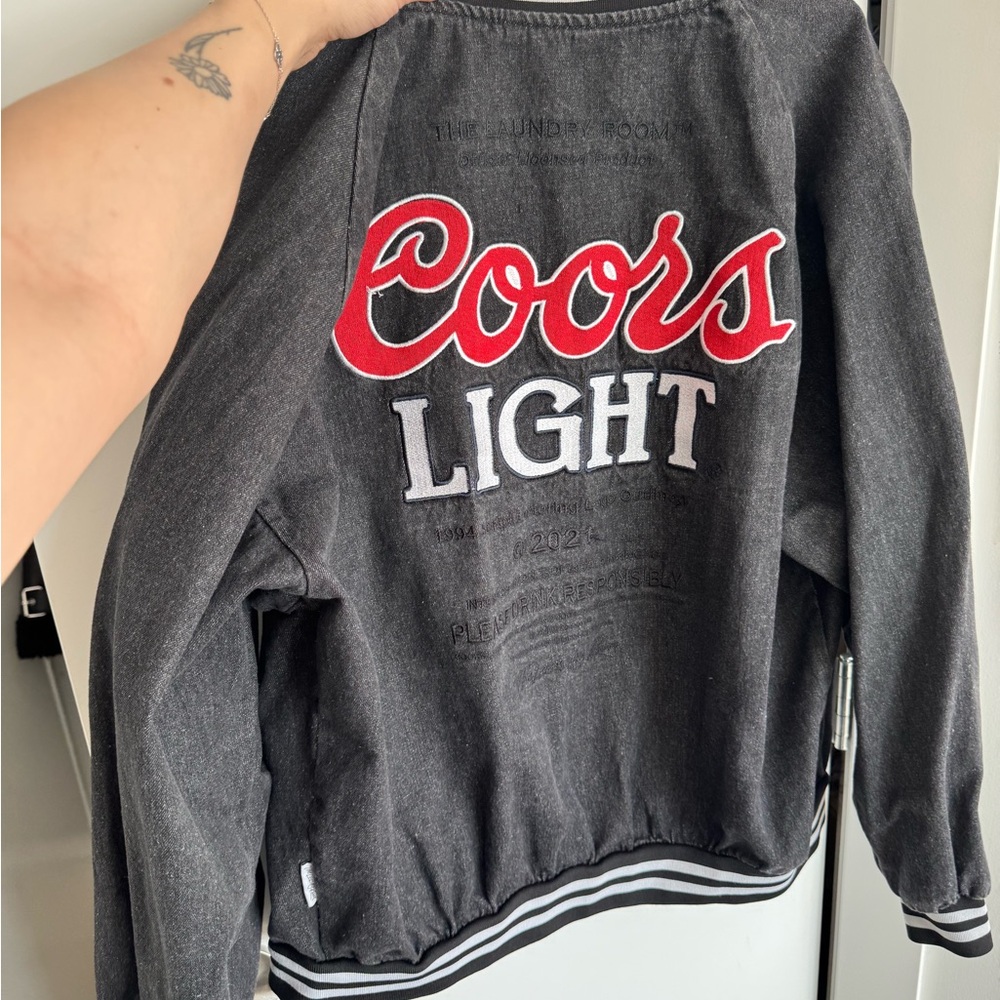 Rare cool girl oversized Coors Light Black Jacket